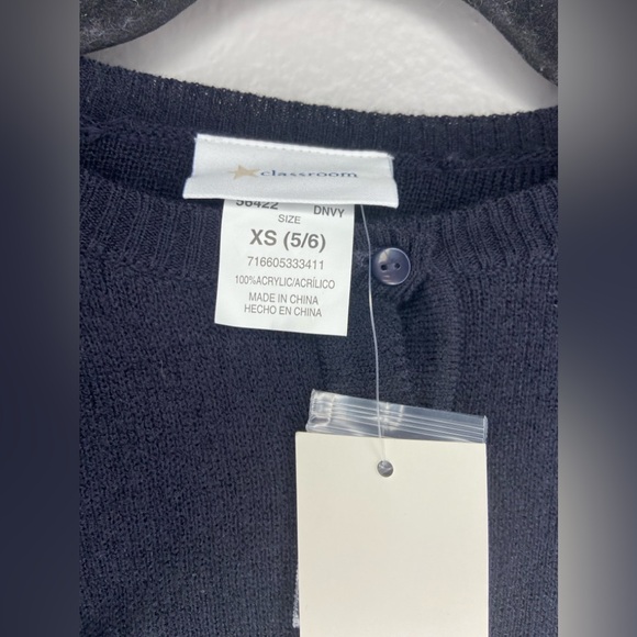 NWT Girls Dark Navy cardigan . Size 5/6 XS - Picture 3 of 8